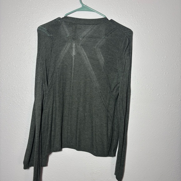 Roz & Ali Dark Gray Open-Front Cardigan - Picture 2 of 3